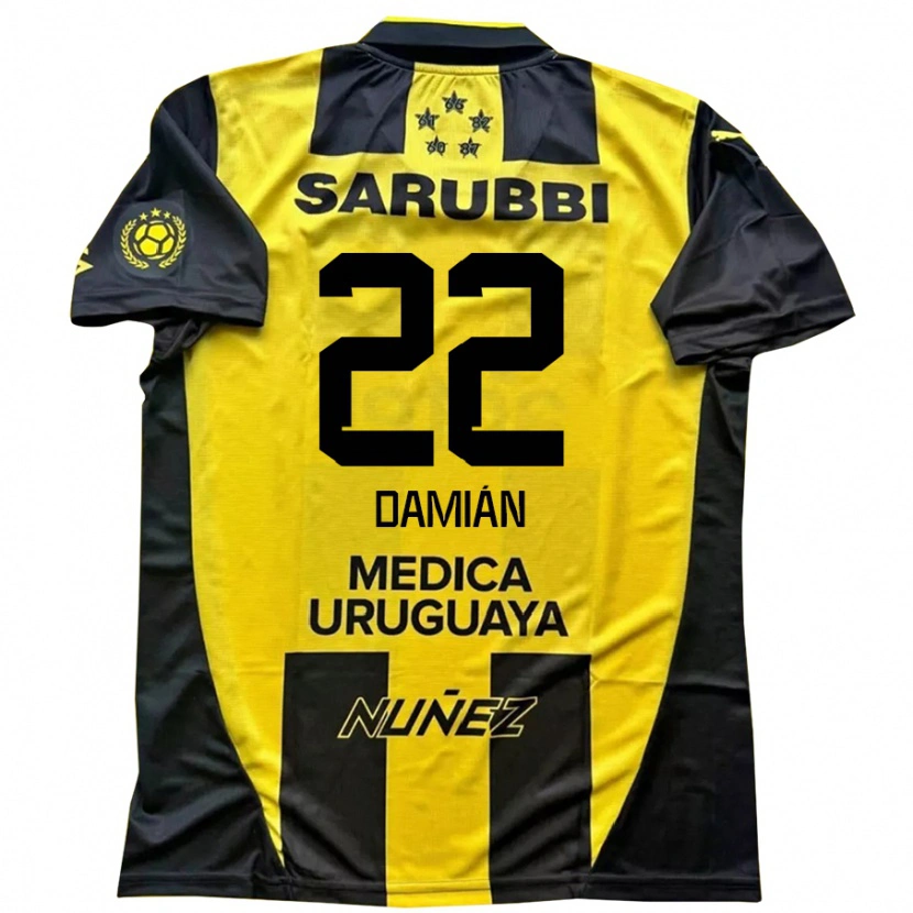 Danxen Męski Damián Suárez #22 Czarny Żółty Domowa Koszulka 2025/26 Koszulki Klubowe