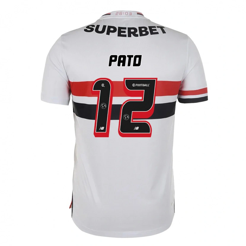 Danxen Męski Alexandre Pato #12 Czerwony Czarny Biały Domowa Koszulka 2025/26 Koszulki Klubowe