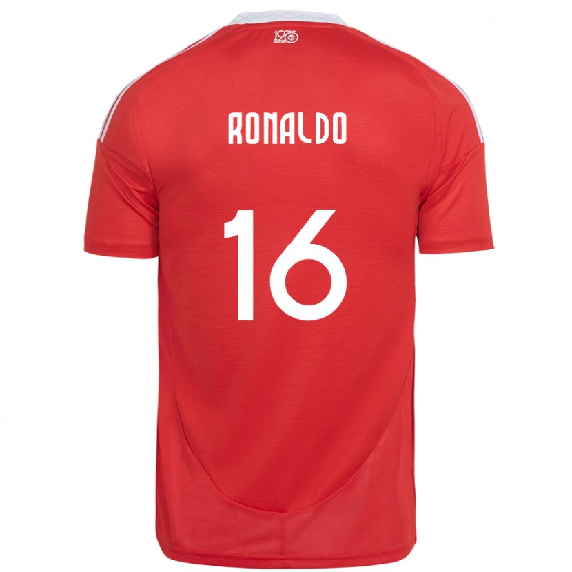 Danxen Męski Ronaldo #16 Biały Czerwony Domowa Koszulka 2025/26 Koszulki Klubowe