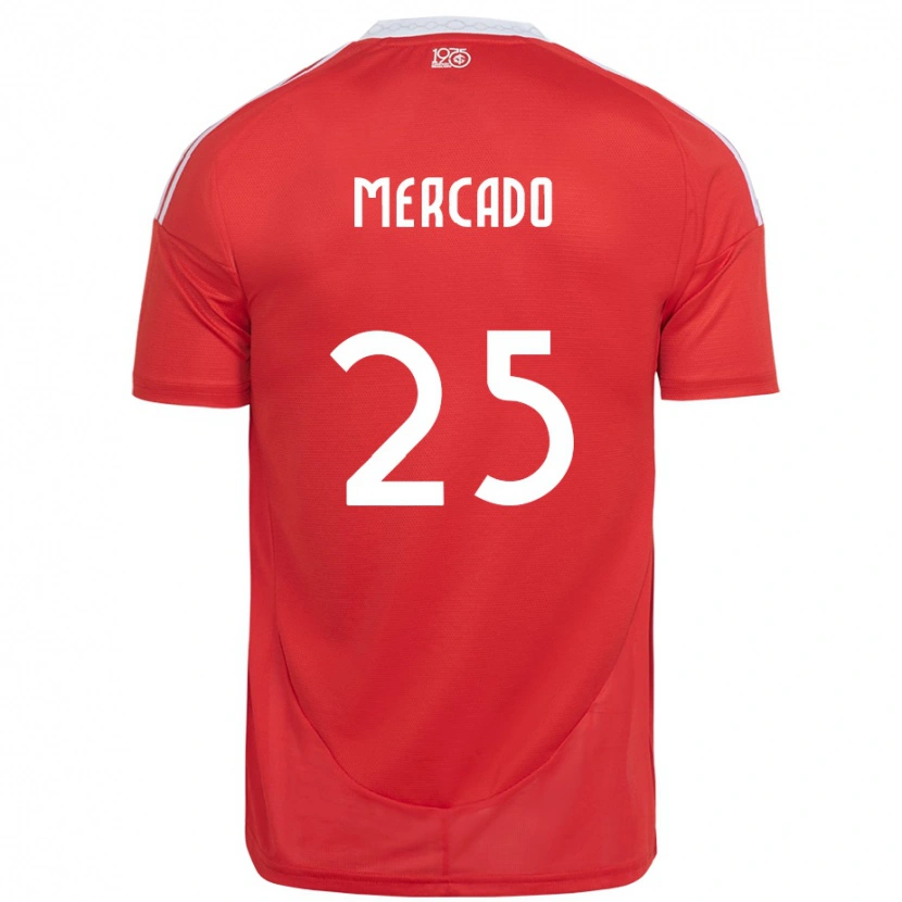 Danxen Męski Gabriel Mercado #25 Biały Czerwony Domowa Koszulka 2025/26 Koszulki Klubowe