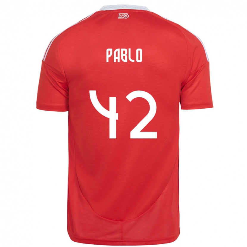 Danxen Męski Pablo #42 Biały Czerwony Domowa Koszulka 2025/26 Koszulki Klubowe