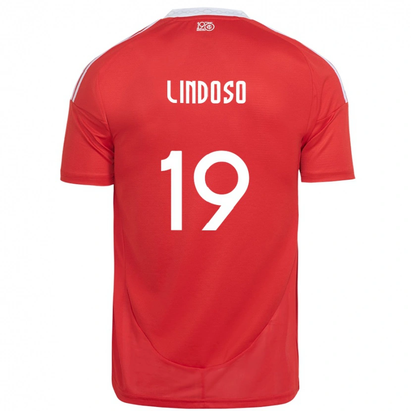 Danxen Męski Rodrigo Lindoso #19 Biały Czerwony Domowa Koszulka 2025/26 Koszulki Klubowe