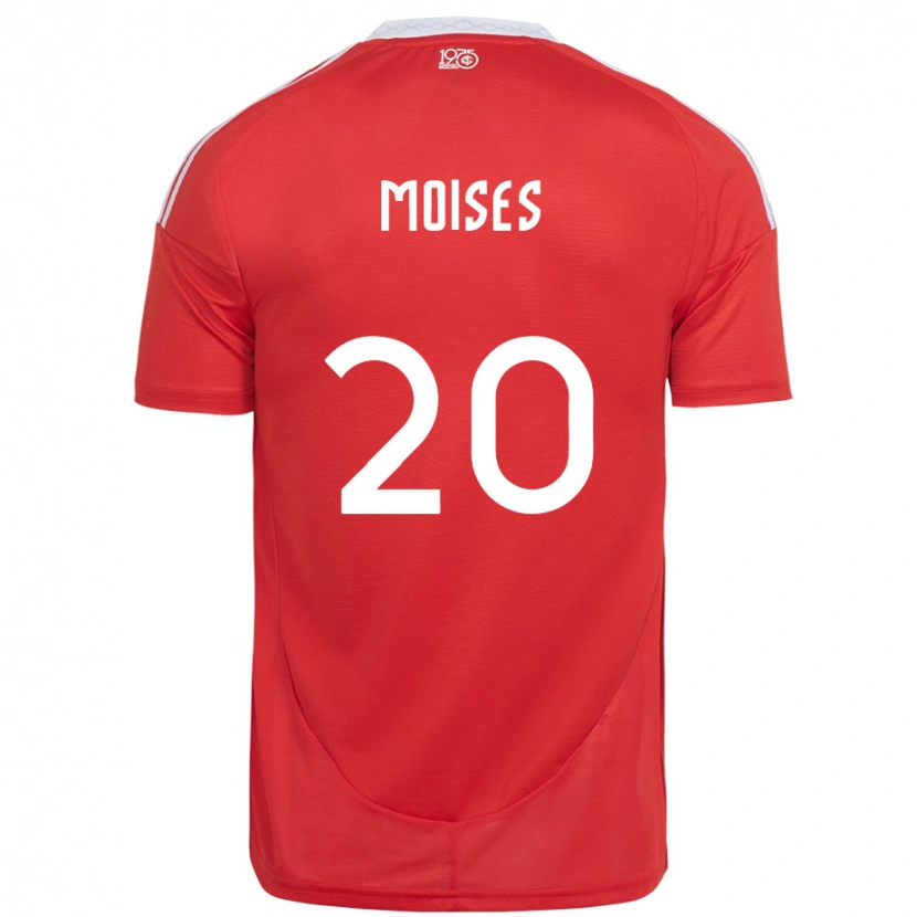Danxen Męski Moises #20 Biały Czerwony Domowa Koszulka 2025/26 Koszulki Klubowe