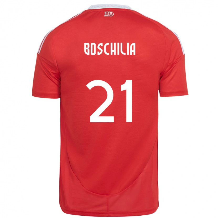 Danxen Męski Gabriel Boschilia #21 Biały Czerwony Domowa Koszulka 2025/26 Koszulki Klubowe