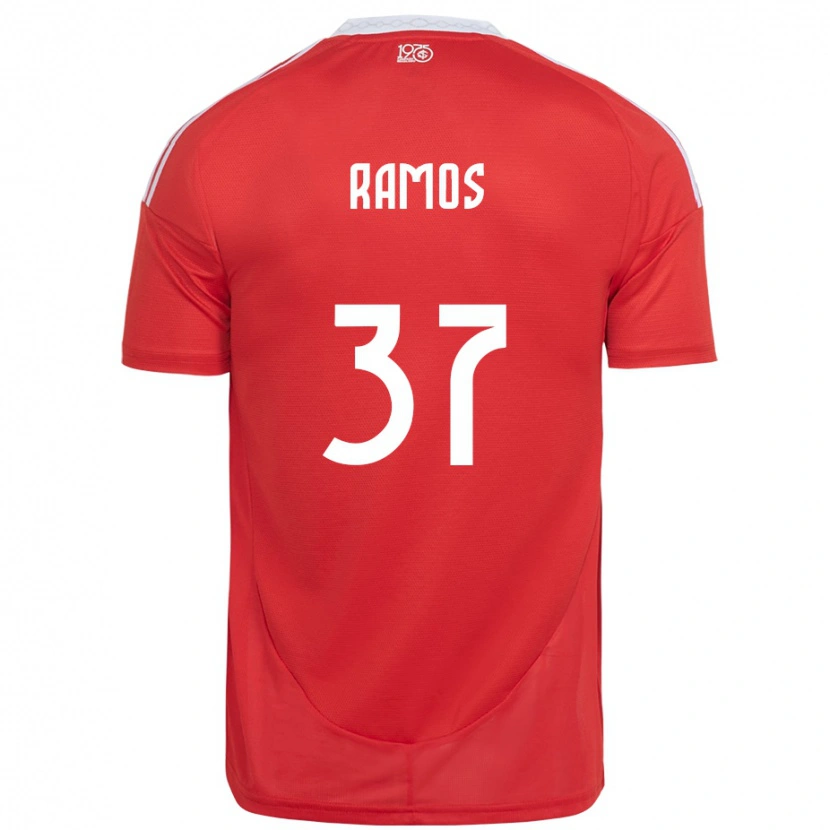 Danxen Męski Lucas Ramos #37 Biały Czerwony Domowa Koszulka 2025/26 Koszulki Klubowe
