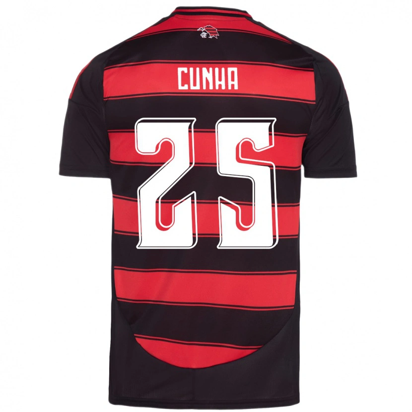 Danxen Męski Matheus Cunha #25 Biały Czerwony Domowa Koszulka 2025/26 Koszulki Klubowe