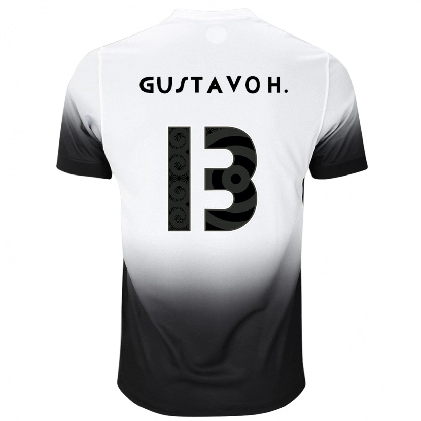 Danxen Męski Gustavo Henrique #13 Czarny Biały Domowa Koszulka 2025/26 Koszulki Klubowe