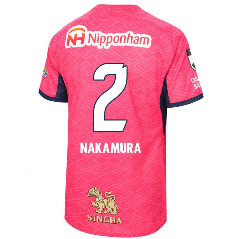 Danxen Męski Takumi Nakamura #2 Biały Sakura Różowy Domowa Koszulka 2025/26 Koszulki Klubowe