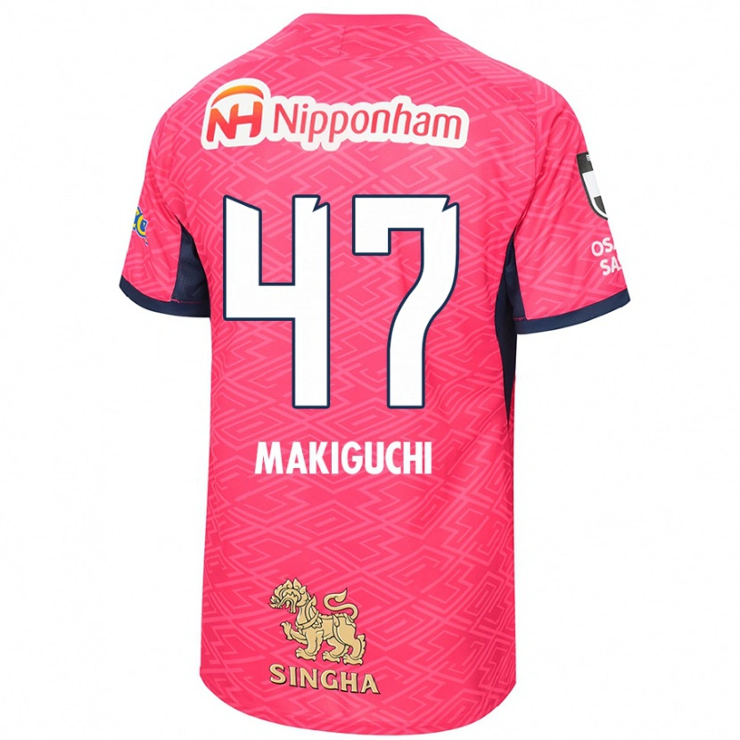 Danxen Męski Kazuma Makiguchi #47 Biały Sakura Różowy Domowa Koszulka 2025/26 Koszulki Klubowe