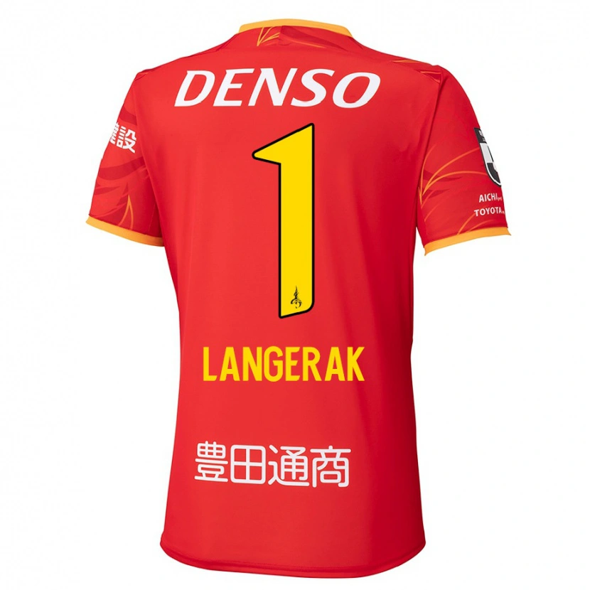 Danxen Męski Mitchell Langerak #1 Biały Czerwony Domowa Koszulka 2025/26 Koszulki Klubowe