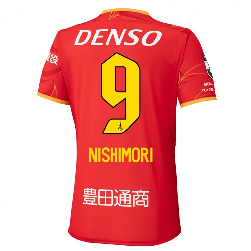 Danxen Męski Naoto Nishimori #9 Biały Czerwony Domowa Koszulka 2025/26 Koszulki Klubowe