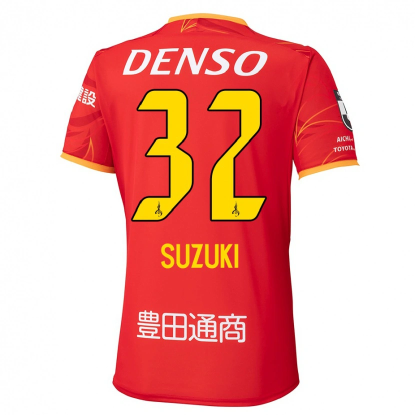 Danxen Męski Haruto Suzuki #32 Biały Czerwony Domowa Koszulka 2025/26 Koszulki Klubowe