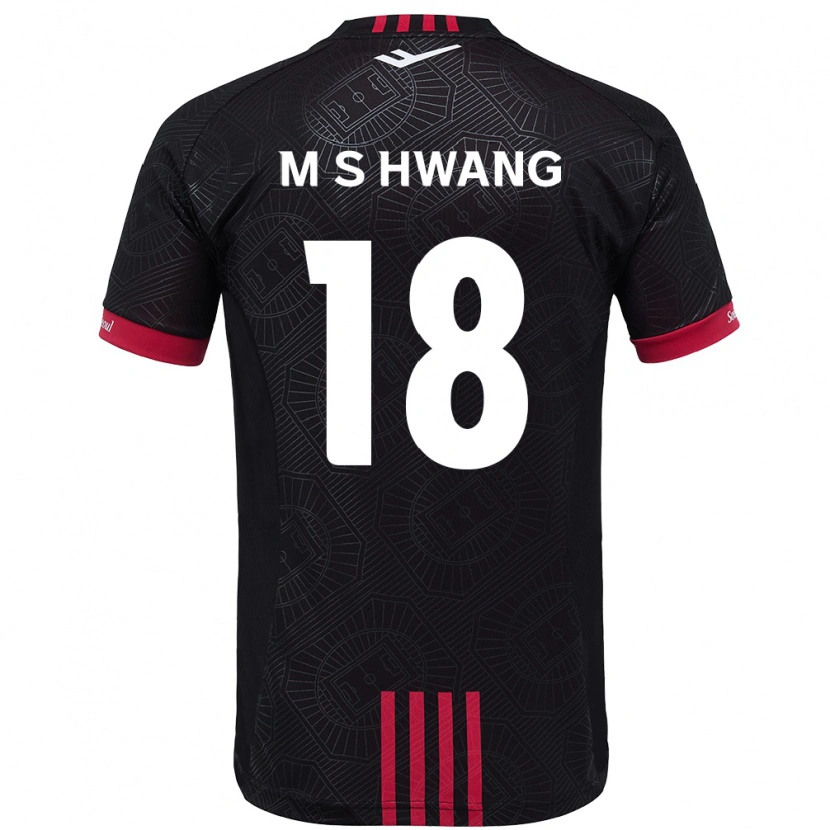 Danxen Męski Seong-Min Hwang #18 Czarny Czerwony Domowa Koszulka 2025/26 Koszulki Klubowe