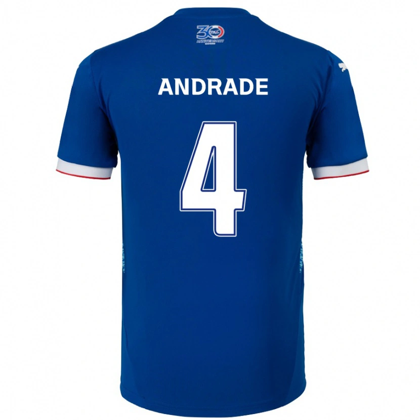 Danxen Męski Léo Andrade #4 Królewski Niebieski Biały Domowa Koszulka 2025/26 Koszulki Klubowe