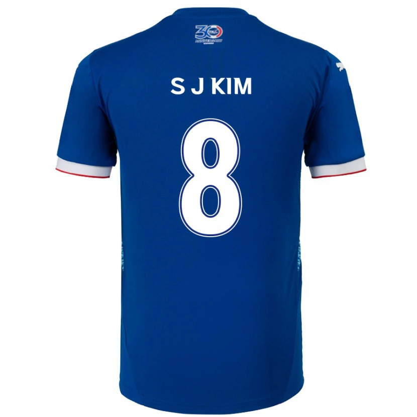 Danxen Męski Ji-Sung Kim #8 Biały Królewski Niebieski Domowa Koszulka 2025/26 Koszulki Klubowe