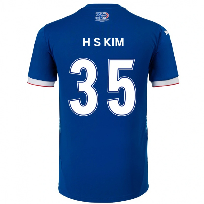 Danxen Męski Seung-Hyun Kim #35 Królewski Niebieski Biały Domowa Koszulka 2025/26 Koszulki Klubowe