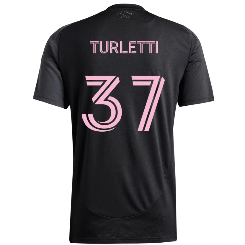Danxen Męski Mateo Turletti #37 Różowy Czarny Wyjazdowa Koszulka 2025/26 Koszulki Klubowe
