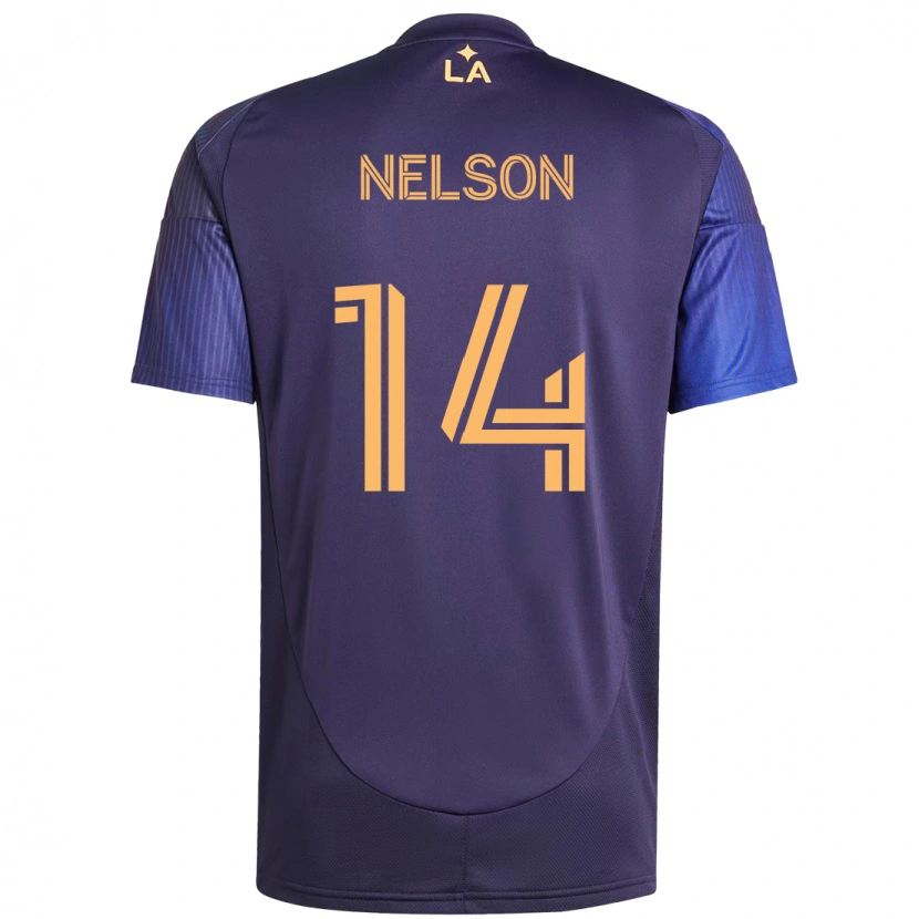 Danxen Męski John Nelson #14 Fioletowy Niebieski Wyjazdowa Koszulka 2025/26 Koszulki Klubowe