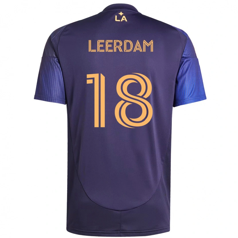 Danxen Męski Kelvin Leerdam #18 Fioletowy Niebieski Wyjazdowa Koszulka 2025/26 Koszulki Klubowe