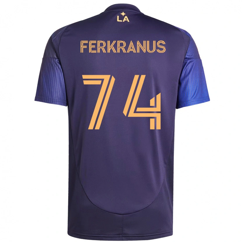 Danxen Męski Marcus Ferkranus #74 Fioletowy Niebieski Wyjazdowa Koszulka 2025/26 Koszulki Klubowe