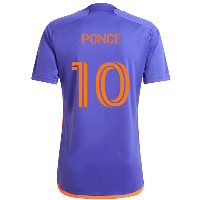 Danxen Męski Ezequiel Ponce #10 Pomarańczowy Biały Wyjazdowa Koszulka 2025/26 Koszulki Klubowe