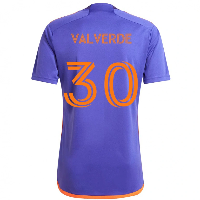 Danxen Męski Jefferson Valverde #30 Fioletowy Pomarańczowy Wyjazdowa Koszulka 2025/26 Koszulki Klubowe
