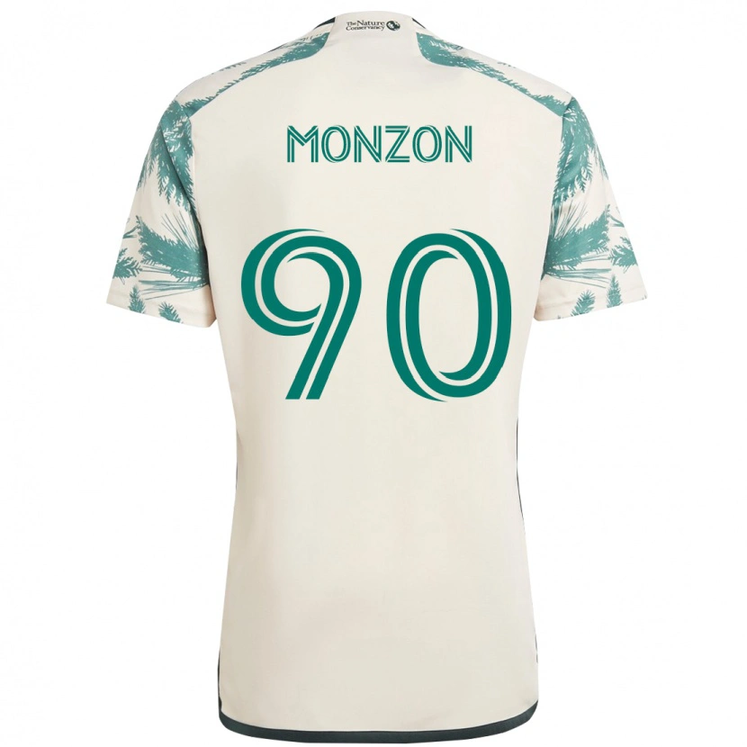 Danxen Męski Florián Monzón #90 Czarny Brązowy Wyjazdowa Koszulka 2025/26 Koszulki Klubowe