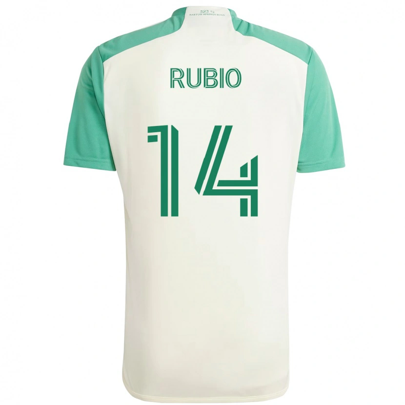 Danxen Męski Diego Rubio #14 Zielony Czarny Wyjazdowa Koszulka 2025/26 Koszulki Klubowe