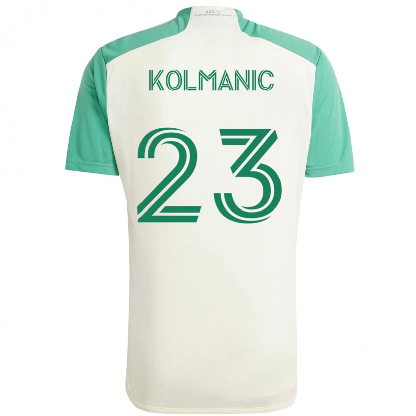 Danxen Męski Žan Kolmanič #23 Zielony Czarny Wyjazdowa Koszulka 2025/26 Koszulki Klubowe