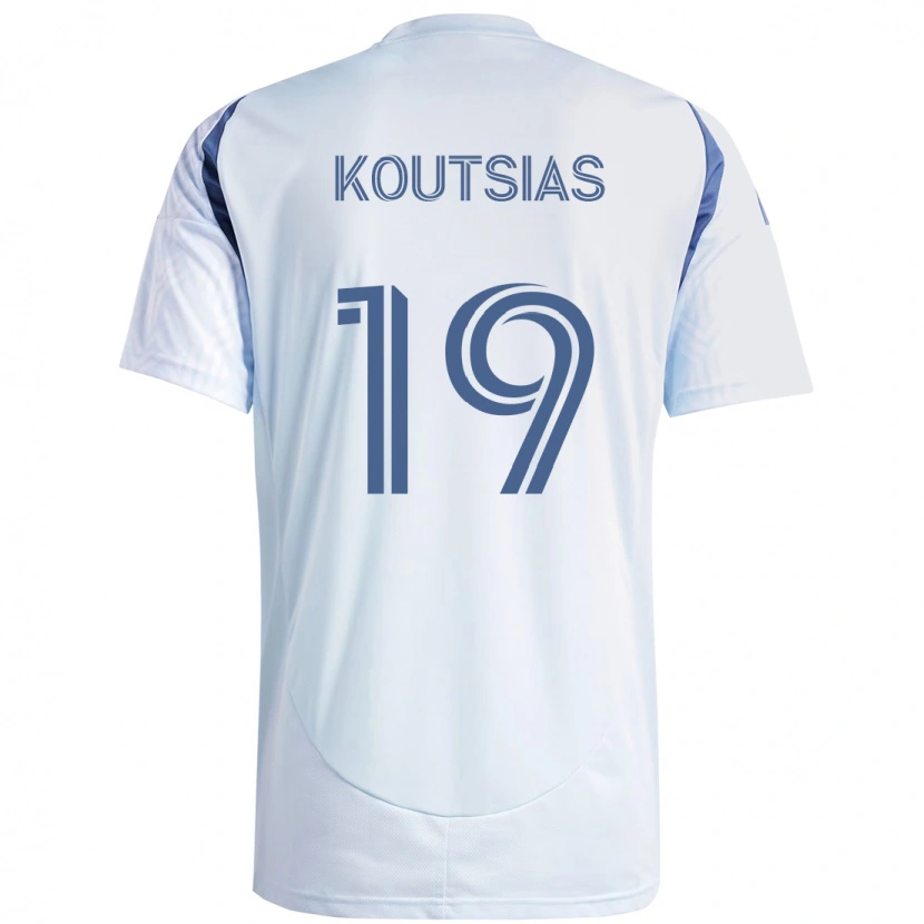 Danxen Męski Georgios Koutsias #19 Czerwony Biały Wyjazdowa Koszulka 2025/26 Koszulki Klubowe