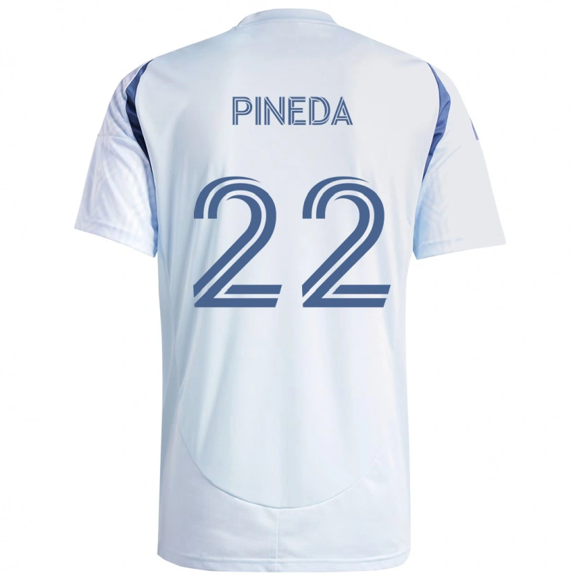Danxen Męski Mauricio Pineda #22 Czerwony Biały Wyjazdowa Koszulka 2025/26 Koszulki Klubowe