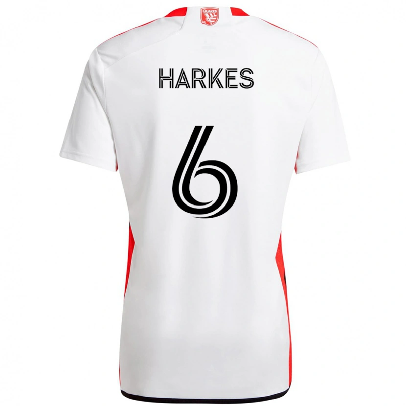 Danxen Męski Ian Harkes #6 Biały Czerwony Wyjazdowa Koszulka 2025/26 Koszulki Klubowe