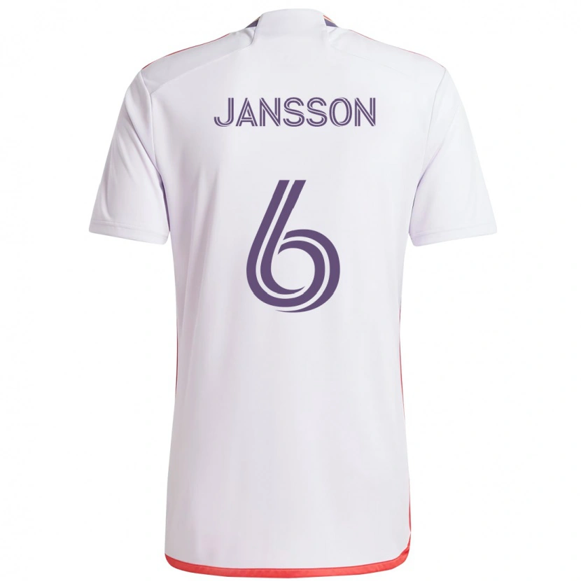Danxen Męski Robin Jansson #6 Fioletowy Biały Wyjazdowa Koszulka 2025/26 Koszulki Klubowe