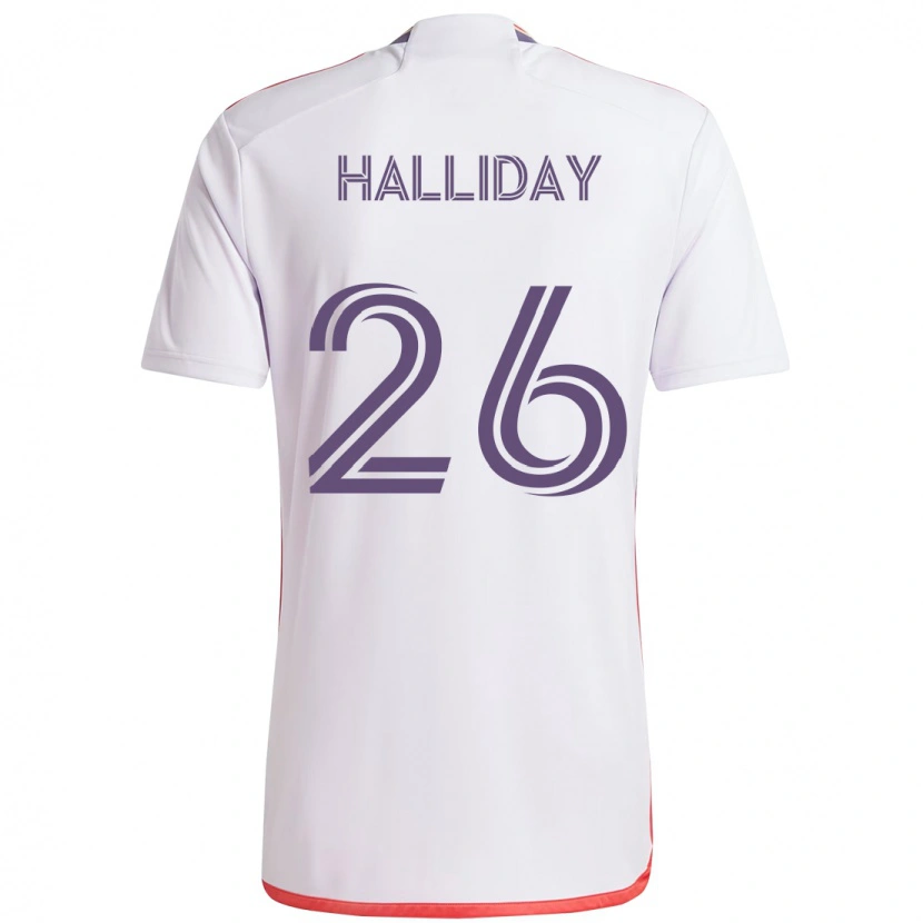 Danxen Męski Michael Halliday #26 Fioletowy Biały Wyjazdowa Koszulka 2025/26 Koszulki Klubowe
