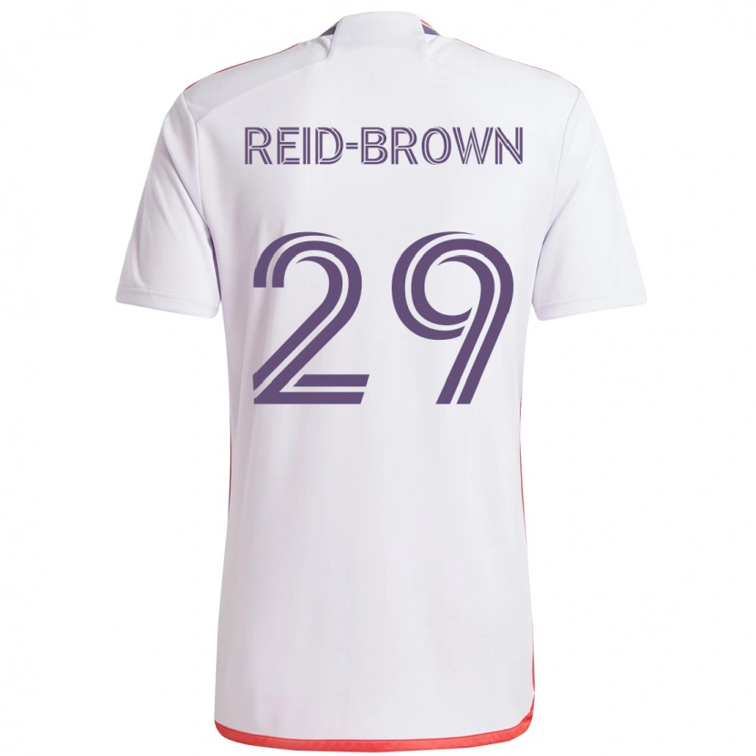 Danxen Męski Tahir Reid-Brown #29 Fioletowy Biały Wyjazdowa Koszulka 2025/26 Koszulki Klubowe