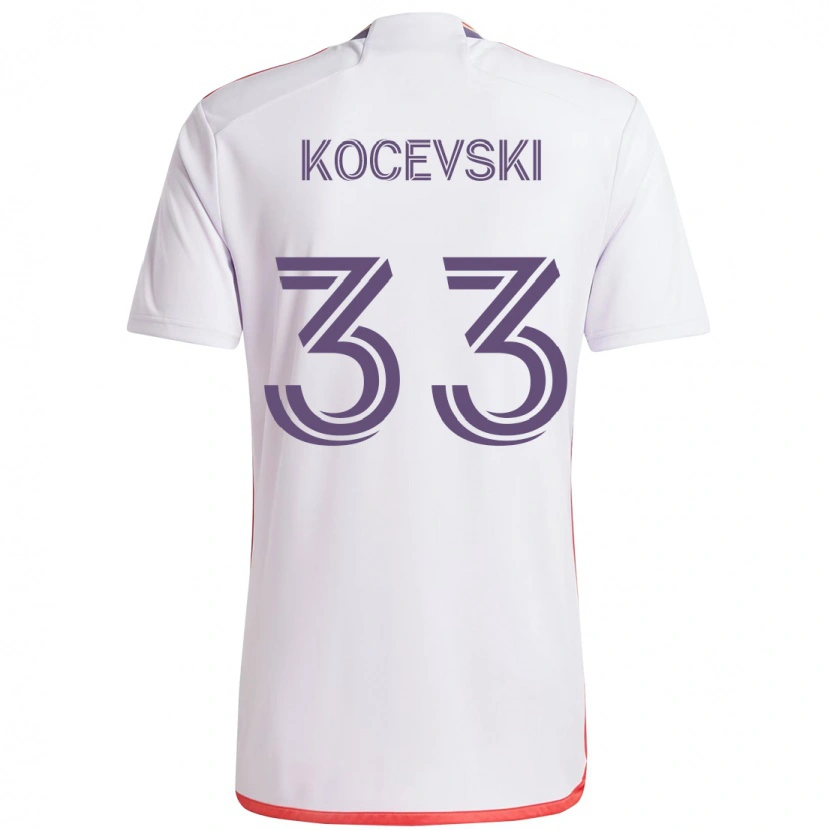 Danxen Męski Jeorgio Kocevski #33 Fioletowy Biały Wyjazdowa Koszulka 2025/26 Koszulki Klubowe