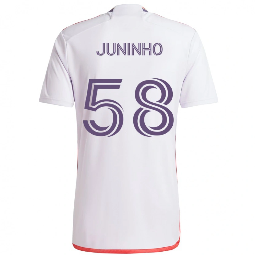 Danxen Męski Juninho #58 Fioletowy Biały Wyjazdowa Koszulka 2025/26 Koszulki Klubowe