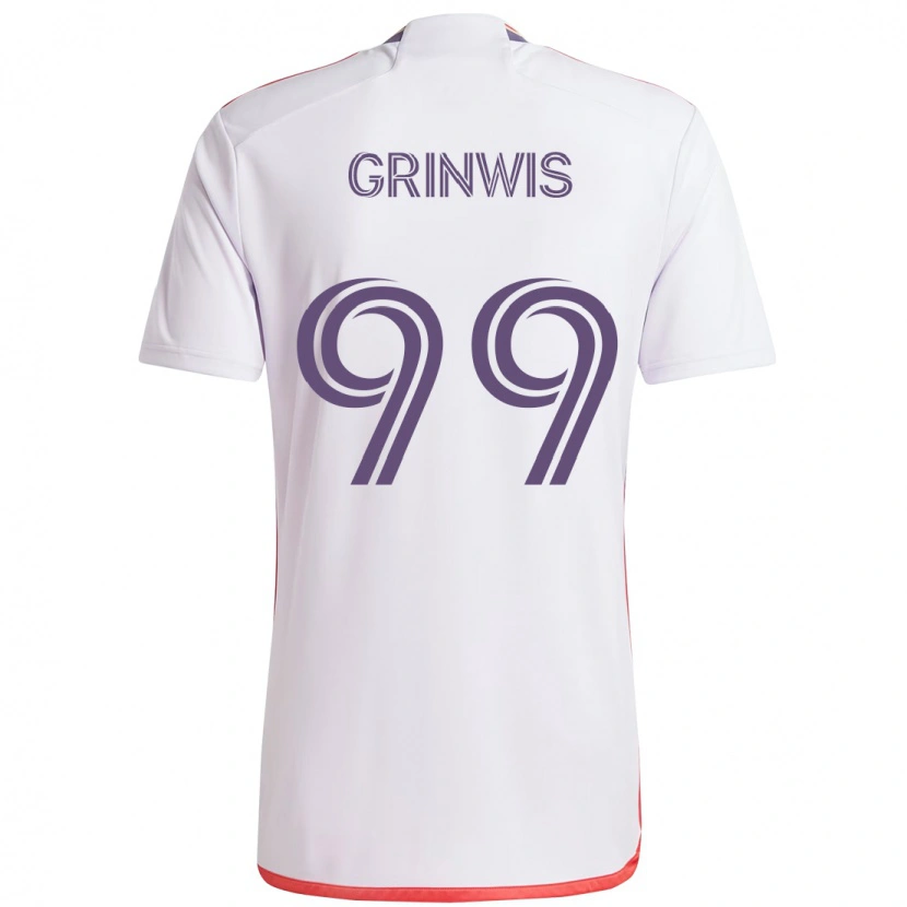 Danxen Męski Adam Grinwis #99 Fioletowy Biały Wyjazdowa Koszulka 2025/26 Koszulki Klubowe