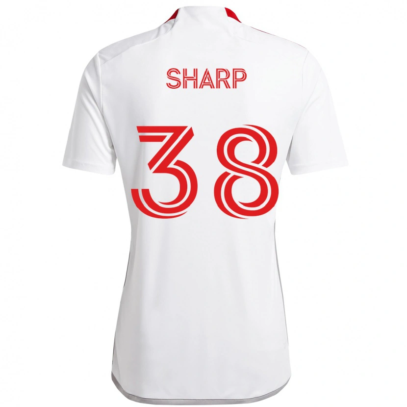 Danxen Męski Charlie Sharp #38 Biały Czerwony Wyjazdowa Koszulka 2025/26 Koszulki Klubowe