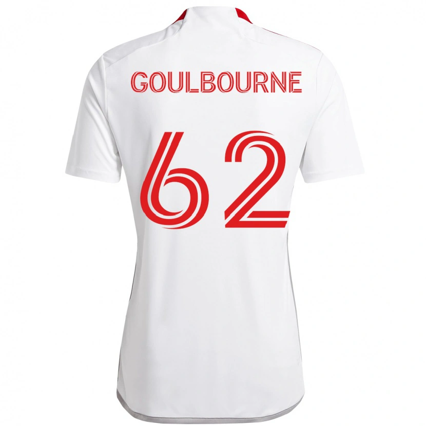 Danxen Męski Rohan Goulbourne #62 Biały Czerwony Wyjazdowa Koszulka 2025/26 Koszulki Klubowe
