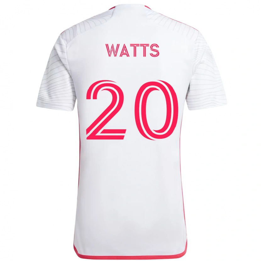 Danxen Męski Akil Watts #20 Biały Magenta Wyjazdowa Koszulka 2025/26 Koszulki Klubowe