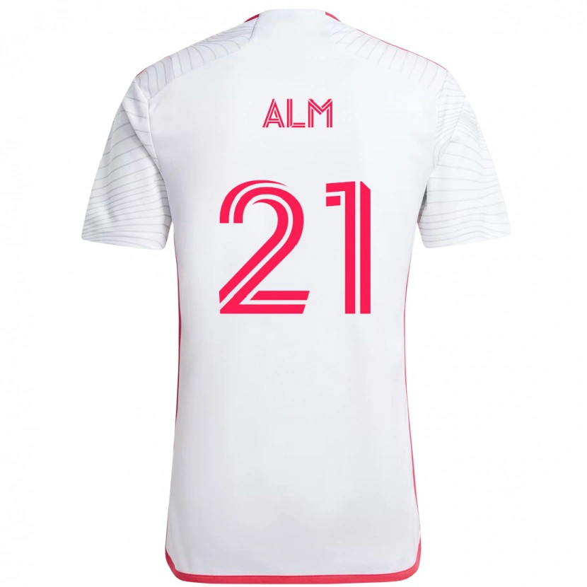 Danxen Męski Rasmus Alm #21 Biały Magenta Wyjazdowa Koszulka 2025/26 Koszulki Klubowe
