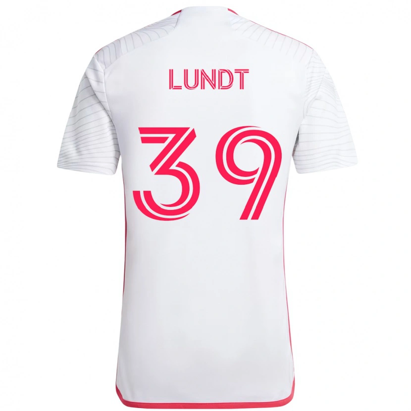 Danxen Męski Ben Lundt #39 Biały Magenta Wyjazdowa Koszulka 2025/26 Koszulki Klubowe