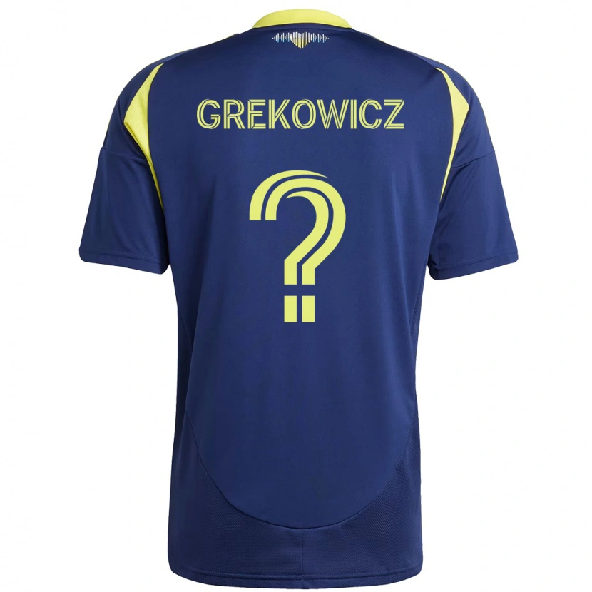 Danxen Męski Jacob Grekowicz #0 Żółty Granatowy Wyjazdowa Koszulka 2025/26 Koszulki Klubowe