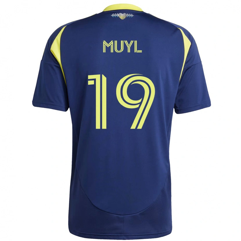Danxen Męski Alex Muyl #19 Żółty Granatowy Wyjazdowa Koszulka 2025/26 Koszulki Klubowe