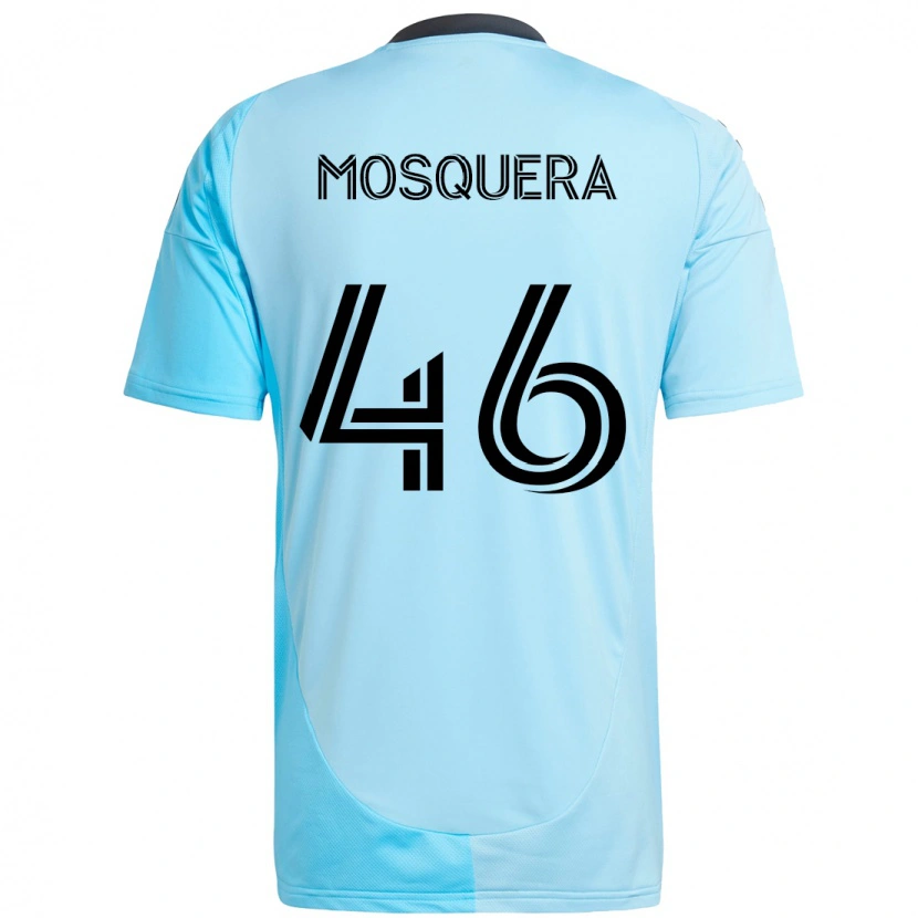 Danxen Męski Juan Camilo Mosquera #46 Czarny Niebieski Wyjazdowa Koszulka 2025/26 Koszulki Klubowe