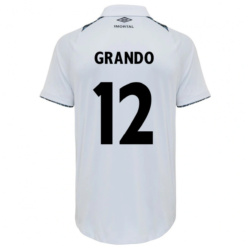 Danxen Męski Gabriel Grando #12 Biały Niebieski Wyjazdowa Koszulka 2025/26 Koszulki Klubowe