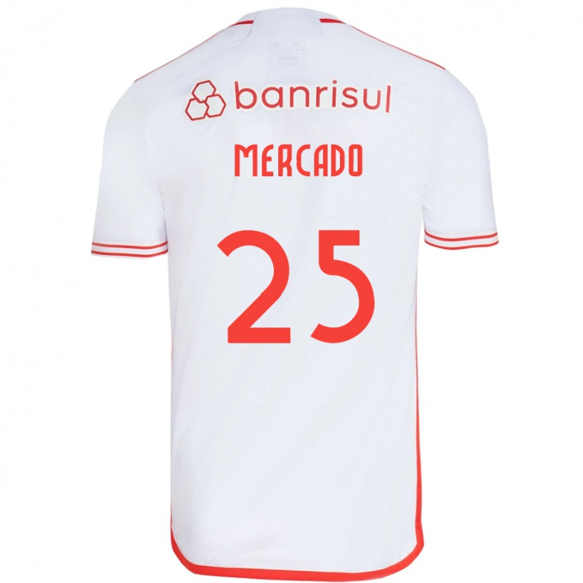Danxen Męski Gabriel Mercado #25 Czerwony Biały Wyjazdowa Koszulka 2025/26 Koszulki Klubowe