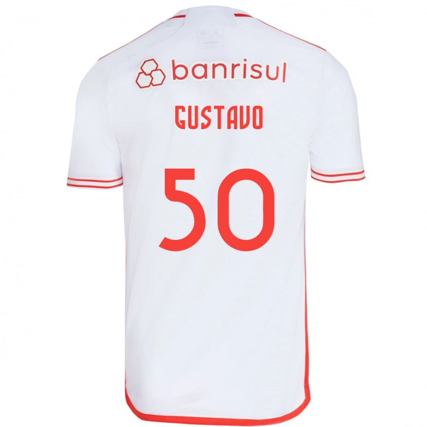 Danxen Męski Gustavo #50 Czerwony Biały Wyjazdowa Koszulka 2025/26 Koszulki Klubowe