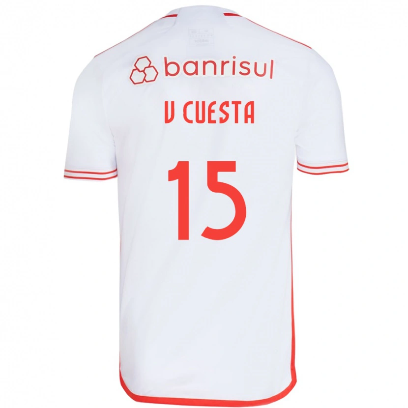 Danxen Męski Victor Cuesta #15 Czerwony Biały Wyjazdowa Koszulka 2025/26 Koszulki Klubowe